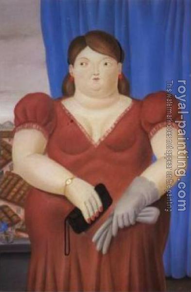Fernando Botero : the girl with red dress at villa cortes